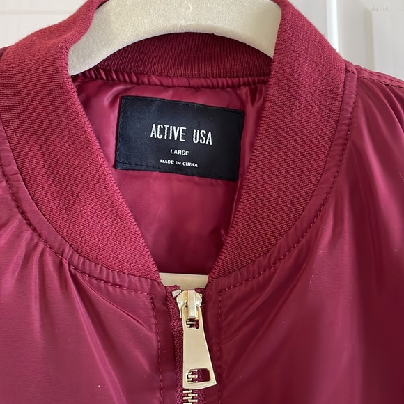 Maroon Bomber Jacket - Picture 3 of 3